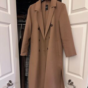 Madewell Elegant Tan Double-Breasted Women's Coat